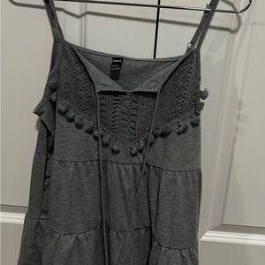Gray Sleeveless Crochet top